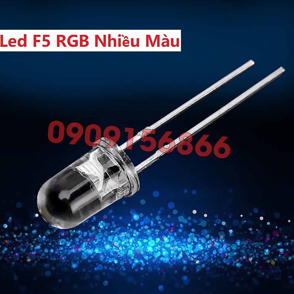 Led phi 5 (F5) 7 màu (1000 bóng/ 1 túi)