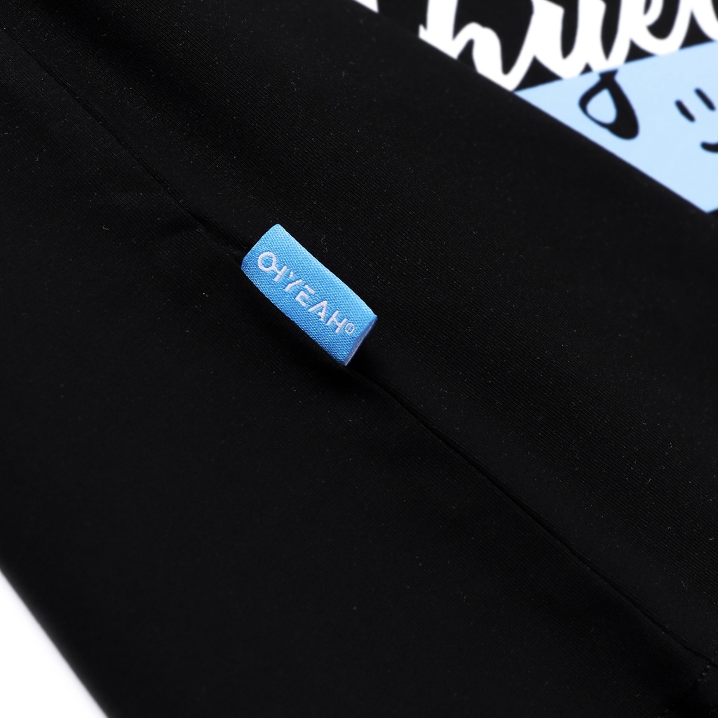 Áo thun tay lỡ OHYEAH phông Unisex nam nữ Premium Cotton oversize form rộng SIGNATURE v2.0 - Đen