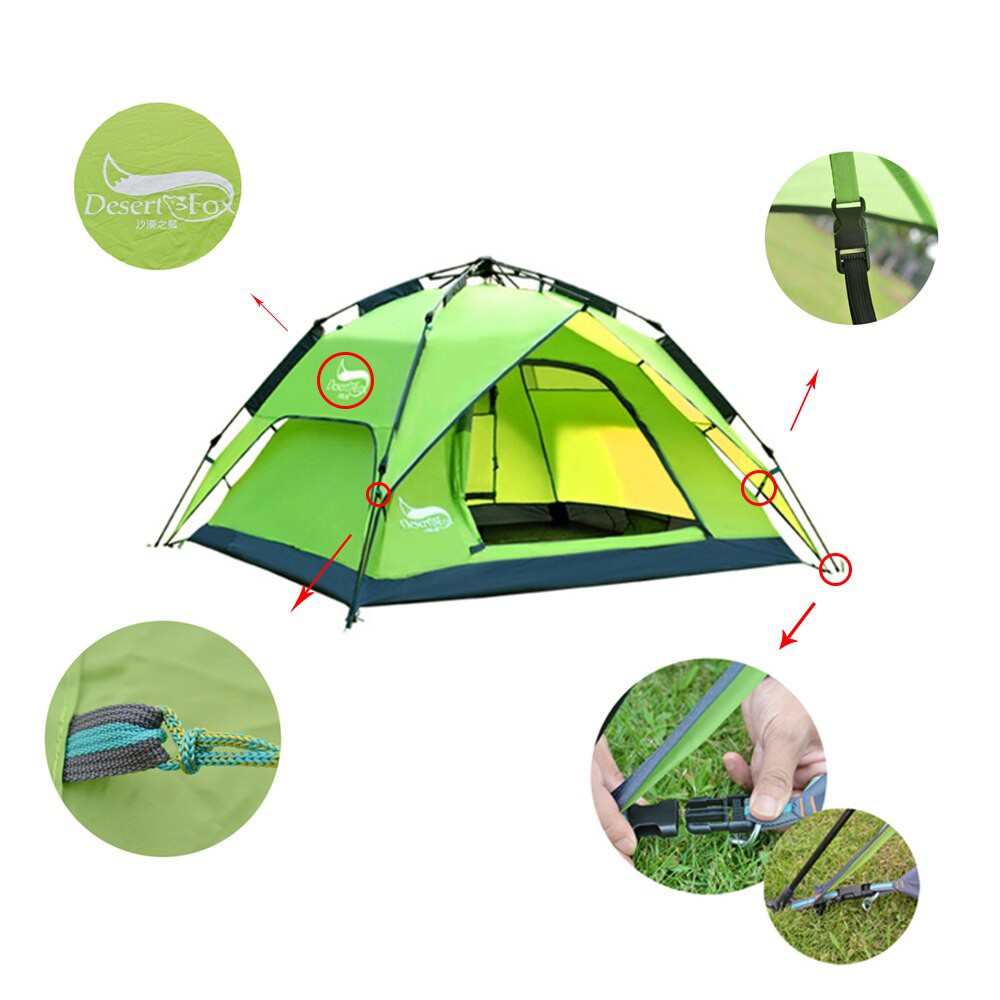 Lều cắm trại tự bung 2 lớp 3-4 người Desert&Fox DF-S022 Automatic Tent