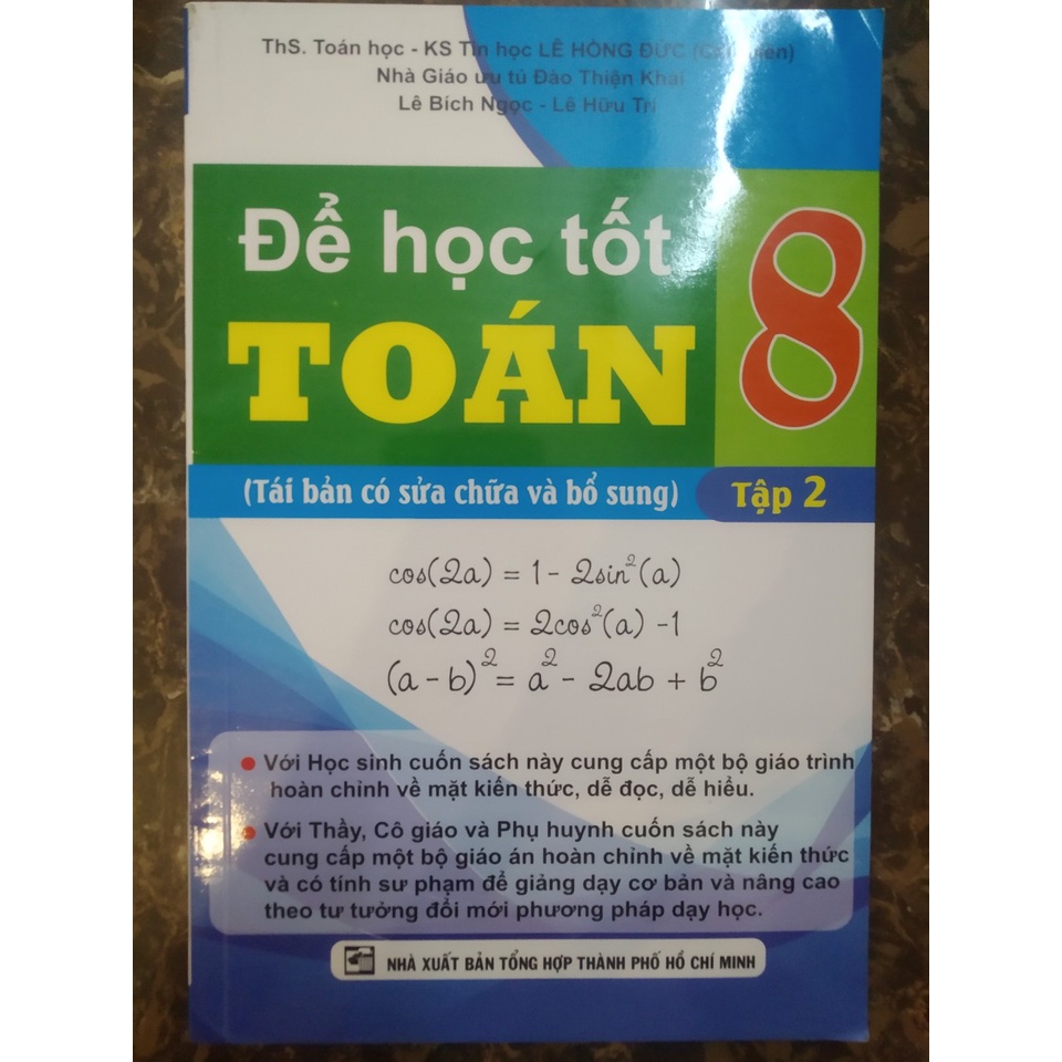 Sách - Để Học Tốt Toán Lớp 8 (Tập 2)