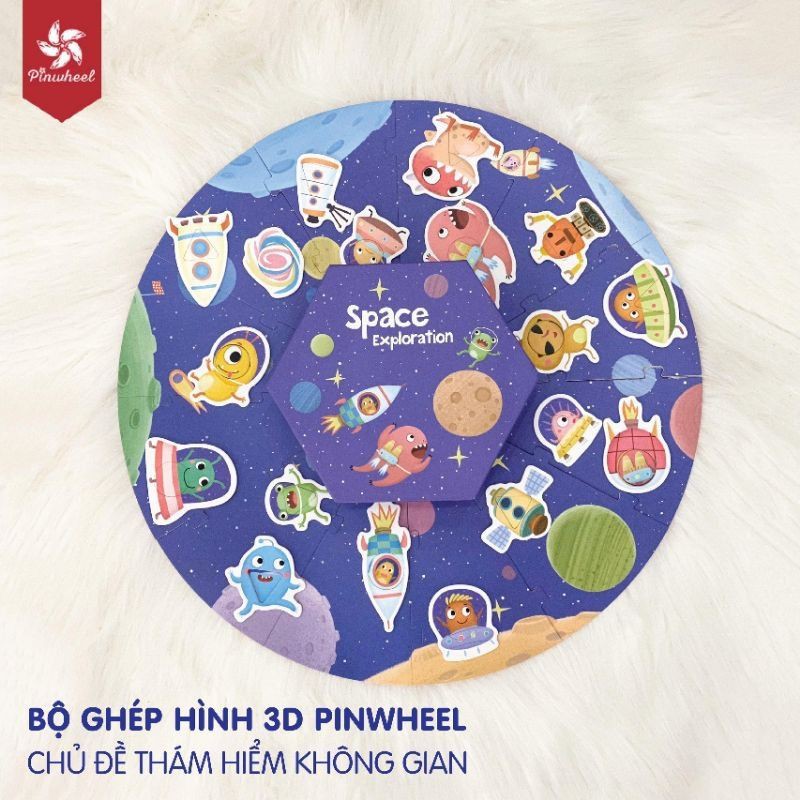 Bộ đồ chơi xếp hình 3D PinWheel chủ đề Thám hiểm không gian