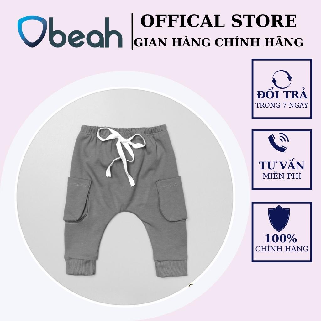 Quần bé trai, Quần jogger túi hộp chất liệu nỉ mè kiểu nhập khẩu cao cấp màu Ghi Fullsize 59 đến 90 Obeah