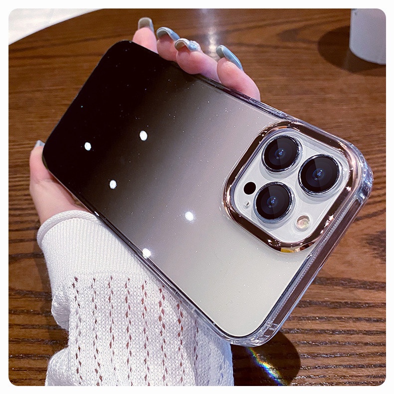 Ốp Điện Thoại Silicon Trong Suốt Chống Sốc Họa Tiết Bầu Trời Sao Màu gradient Cho iphone 11 Pro MAX 12 13 Pro MAX