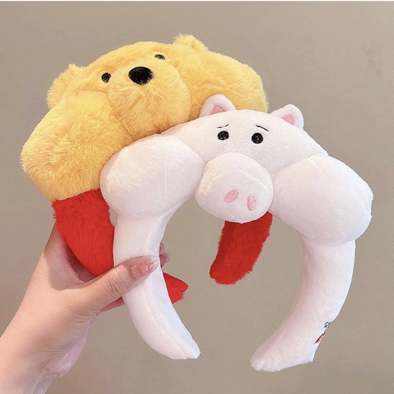 Cài Tóc, Bờm tóc, Băng đô 3D hoạt hình nhiều mẫu đáng yêu nhồi bông: Gấu Dâu Lotso, Gấu Pooh, Heo, Thỏ, Sóc Chip & Dave