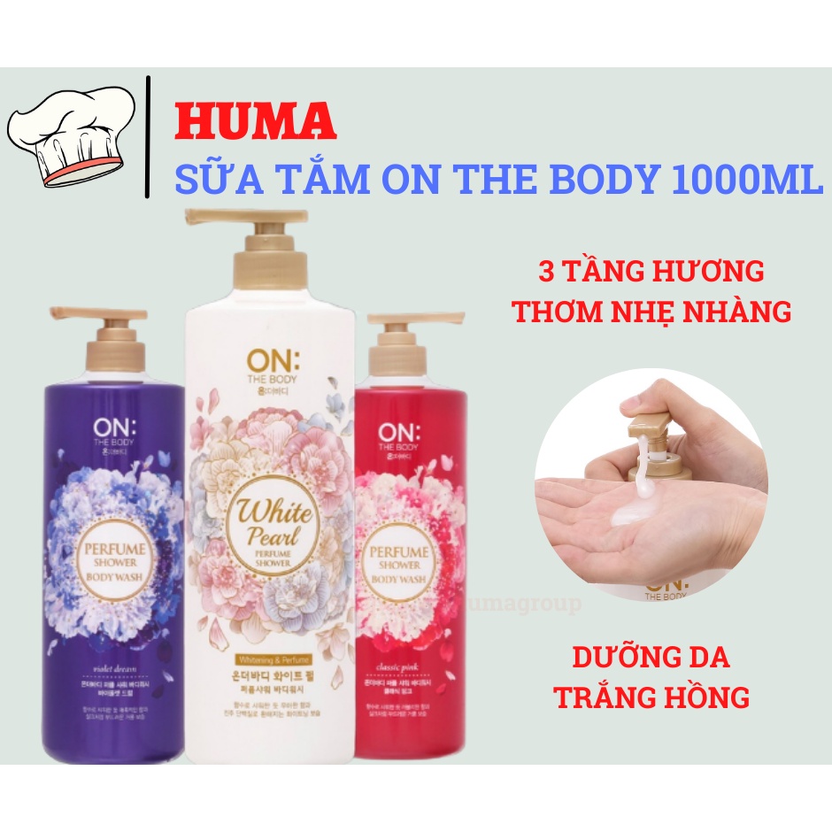 Sữa Tắm Dưỡng Trắng Ẩm Hương Nước Hoa Hàn Quốc On: The Body Classic Pink – Violet Dream – Whitening &amp; Perfume 1000ml