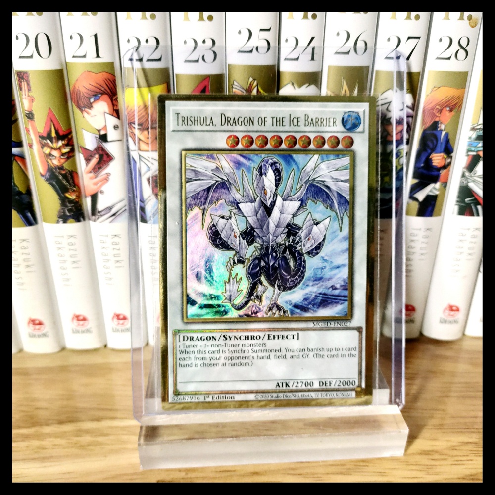 Thẻ bài yugioh chính hãng Trishula, Dragon of the Ice Barrier – Premium Gold Rare