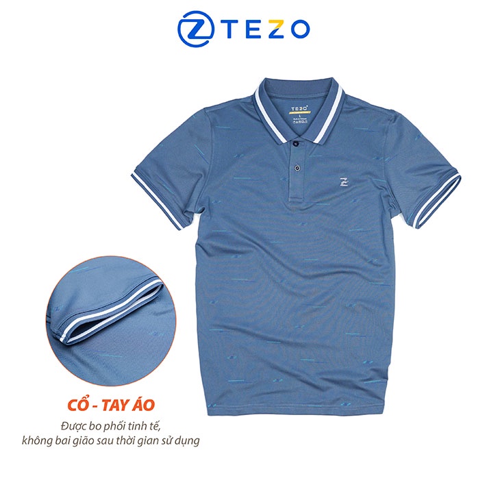Áo polo nam in hoạ tiết tràn tezo lịch lãm trẻ trung 22APCH020