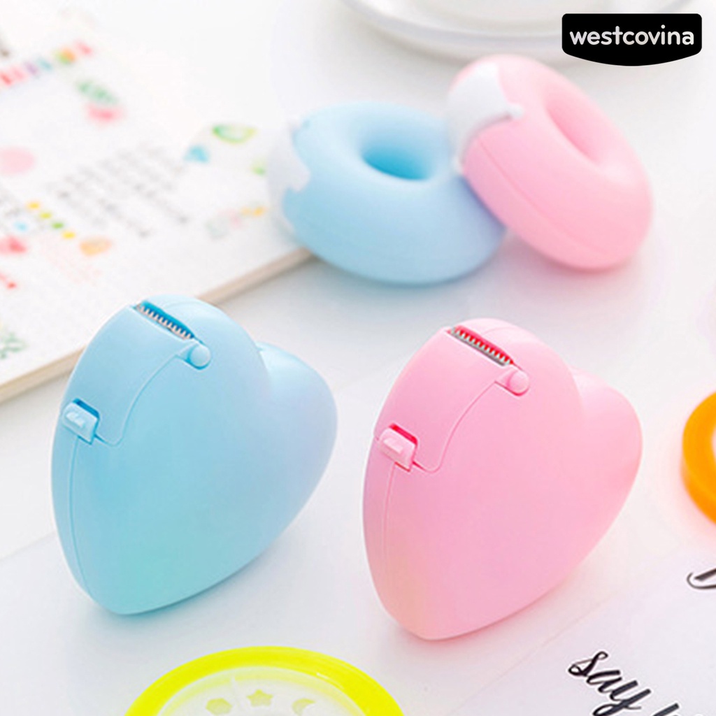 [Hot]✍Dụng Cụ Cắt Băng Keo Mini Hình Bánh Donut Và Trái Tim Hoạt Hình