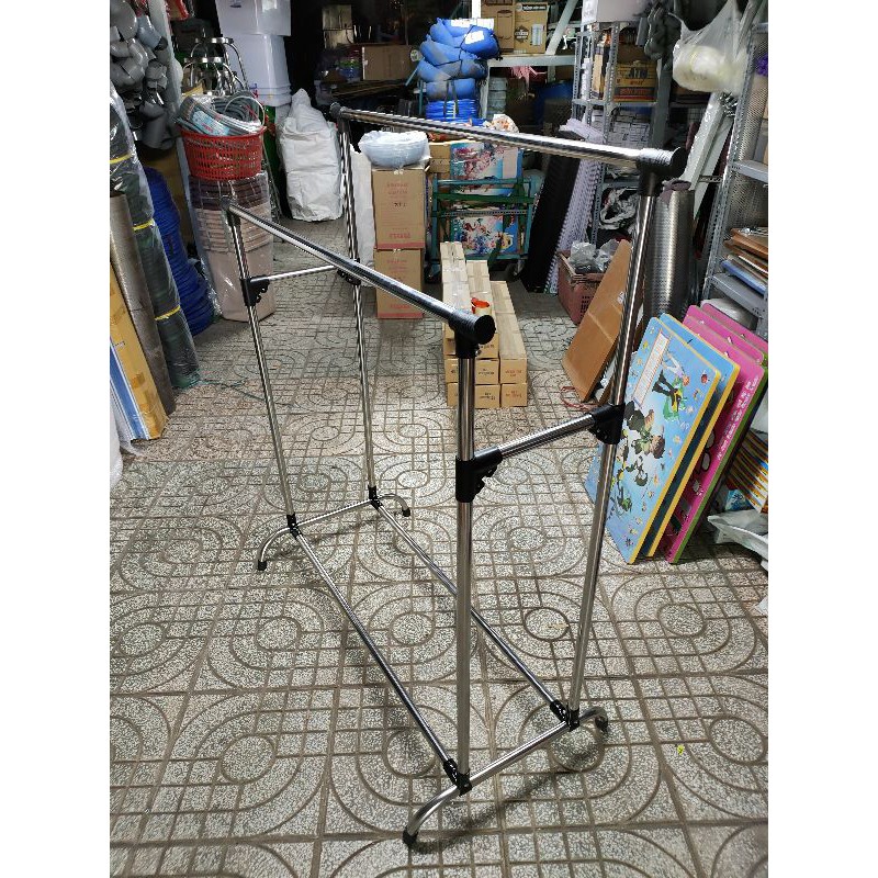 Sào phơi đồ Inox đôi - ống tròn phi 25 - dày 0.5 ly