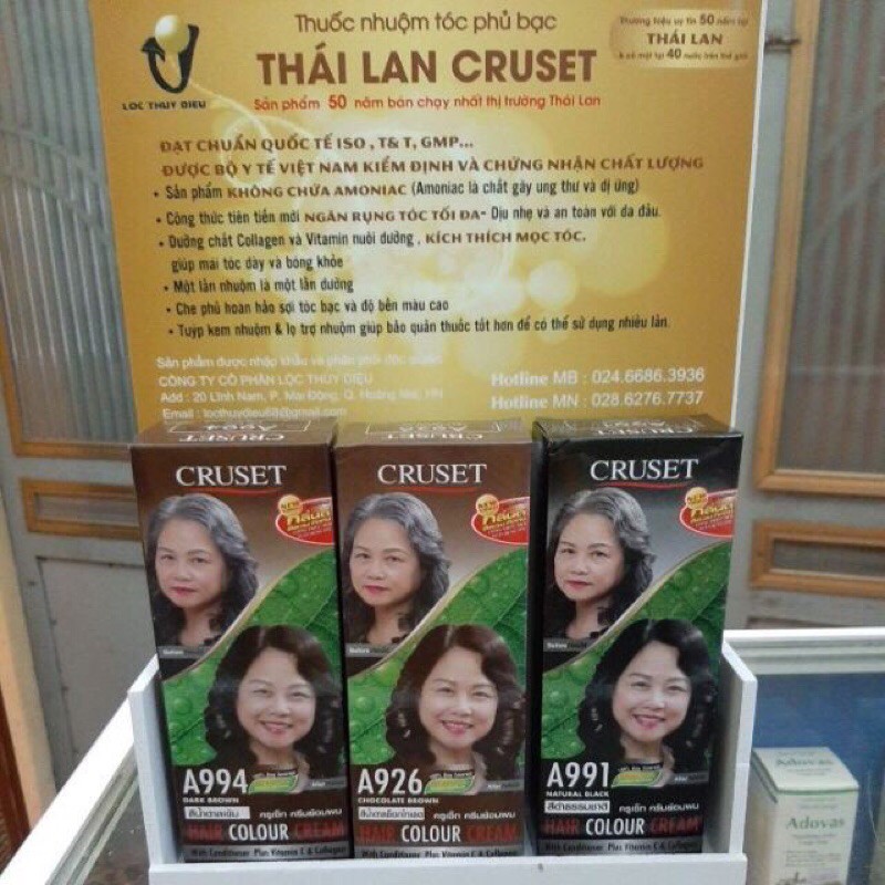 Nhuộm tóc phủ bạc Thái Lan Cruset