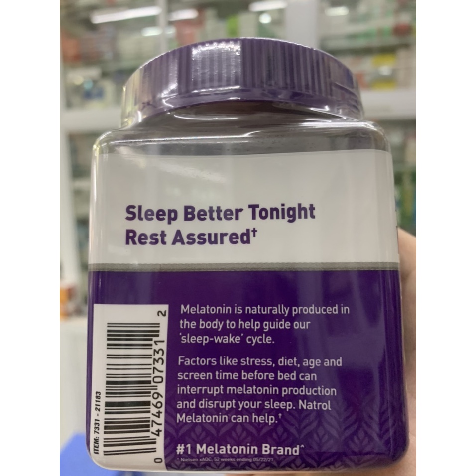 Kẹo dẻo Natrol Melatonin 10mg Sleep 90 viên - Hỗ trợ cải thiện giấc ngủ