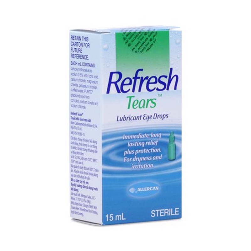 Nhỏ mắt Refresh tears Nước mắt nhân tạo
