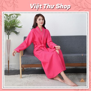 Áo choàng tổ ong, áo choàng tắm khách sạn,  áo 100 % cotton tay dài có đai thắt lưng  - Việt Thư
