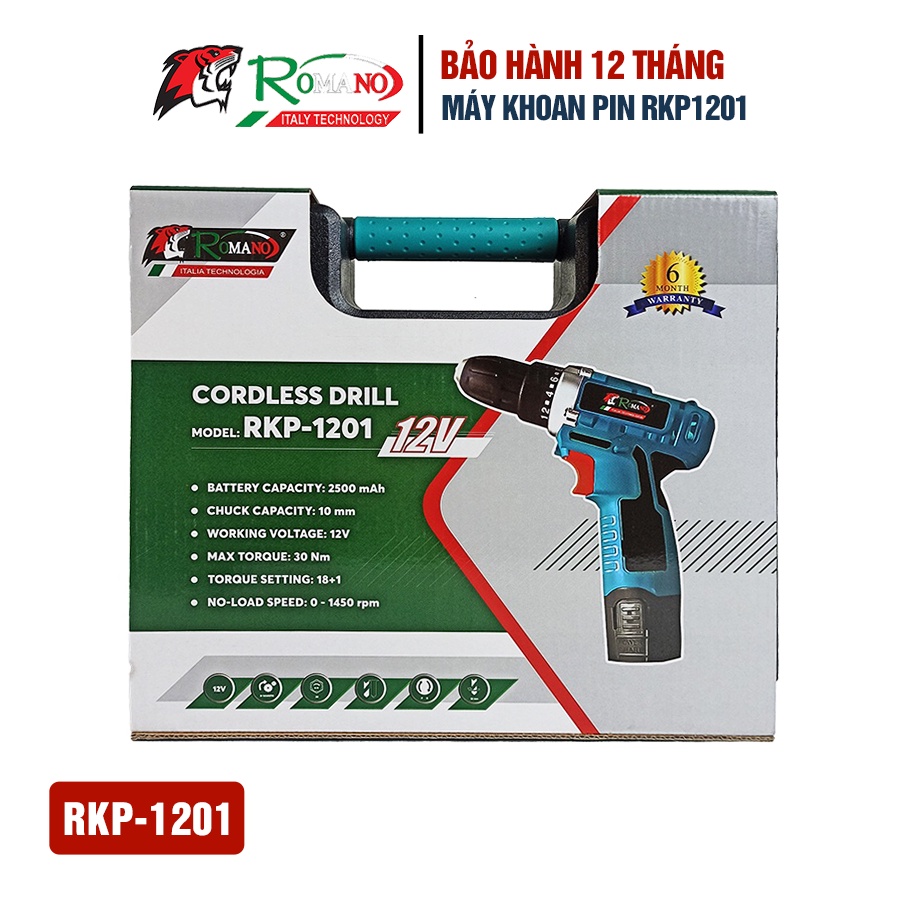 Máy khoan pin 12V ROMANO RKP1201