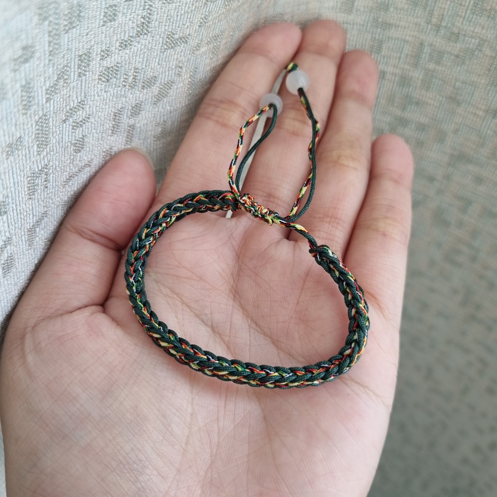 Vòng Tay EBI Chỉ Màu Ngũ Sắc Tây Tạng Bình An Dây rút Tùy chỉnh độ rộng
