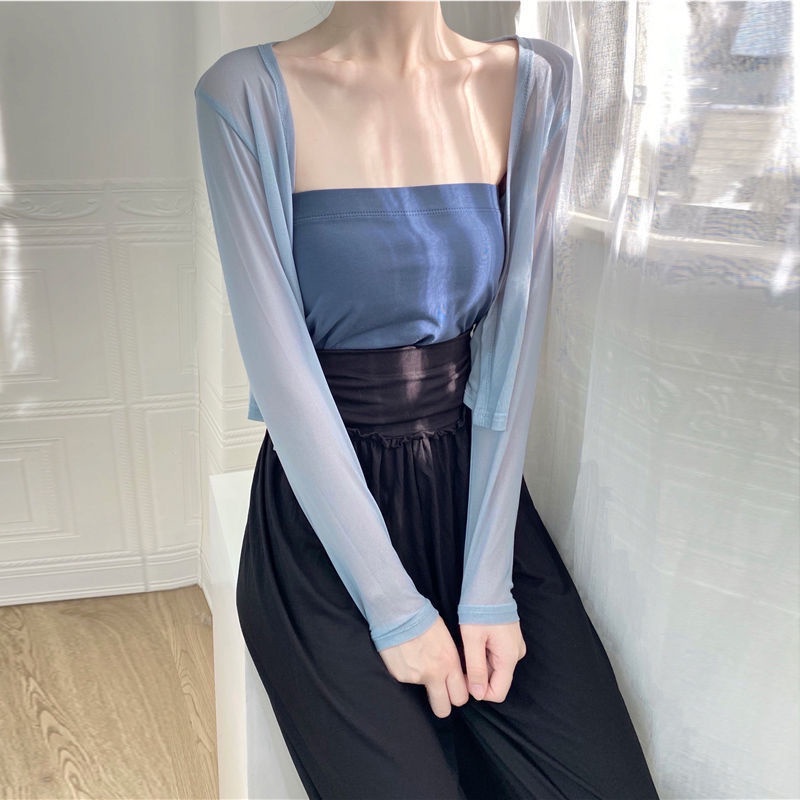 Áo Khoác cardigan Chống Nắng Bằng Lụa Lạnh Mỏng Thời Trang Mùa Hè Cho Nữ