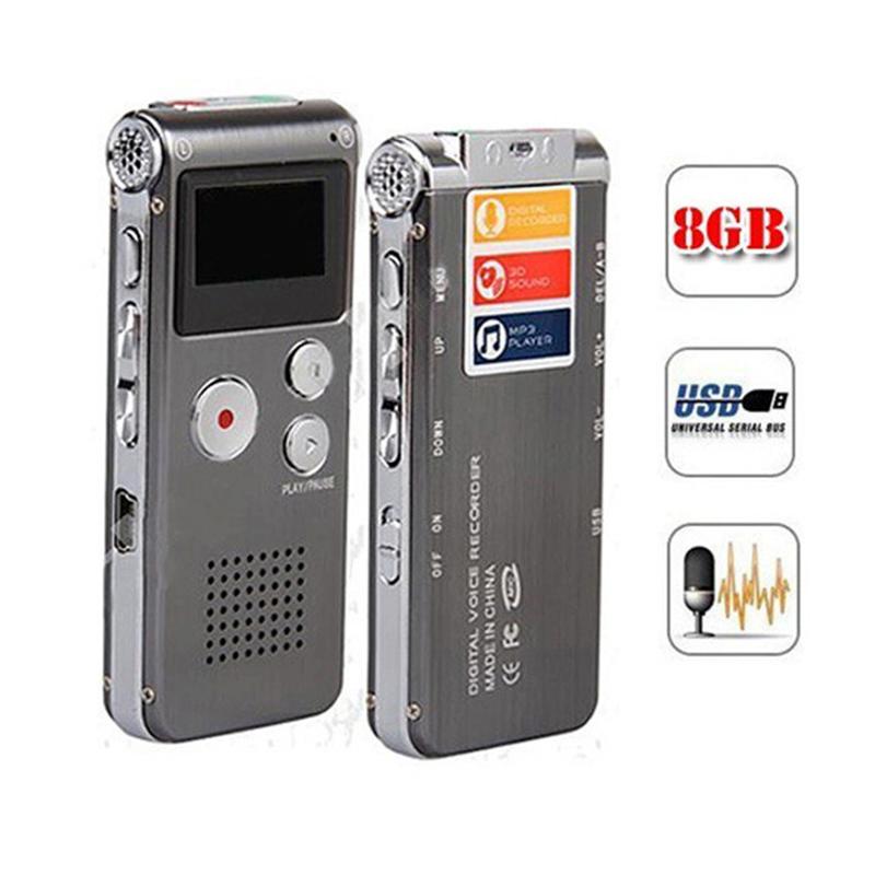 Máy ghi âm / âm thanh / ghi âm kỹ thuật số 8GB 13Hr Máy nghe nhạc MP3 Dictaphone có thể sạc lại