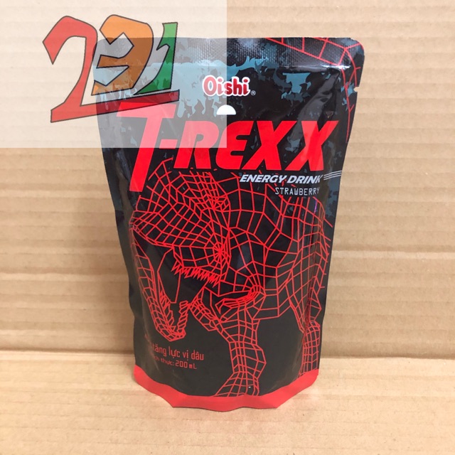 [200 ml ] Túi Nước Tăng Lực Dâu Đỏ T-Rexx Oishi