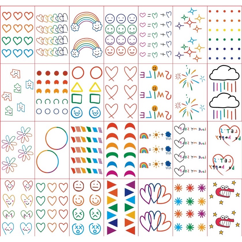 [Hàng mới về] Tấm sticker dán hình xăm tạm thời họa tiết hoạt hình 3d chống thấm nước cho nam và nữ