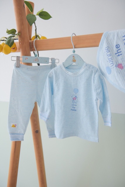 Bộ dài tay cài vai cotton Momma baby cho bé trai/bé gái từ 6 tháng đến 2 tuổi