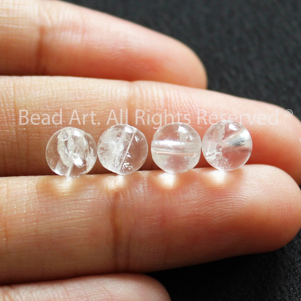 6MM T.A Trắng Vân Rạn, Đá Phối Vòng Tay Phong Thuỷ Loại AB, Kim, Thuỷ, Chuỗi Hạt, Trang Sức S50 - Bead Art