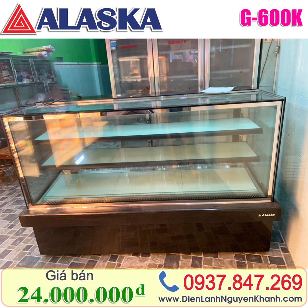Tủ bánh kem kính vuông Alaska 1.8m G-600K
