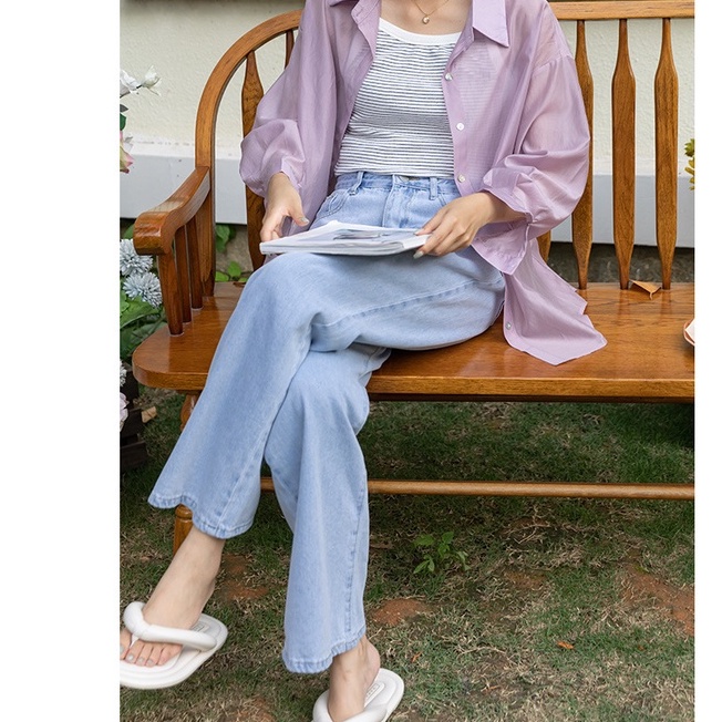 Quần Jean dài ống rộng, quần bò suông dài hàng cao cấp ADO JEANS.