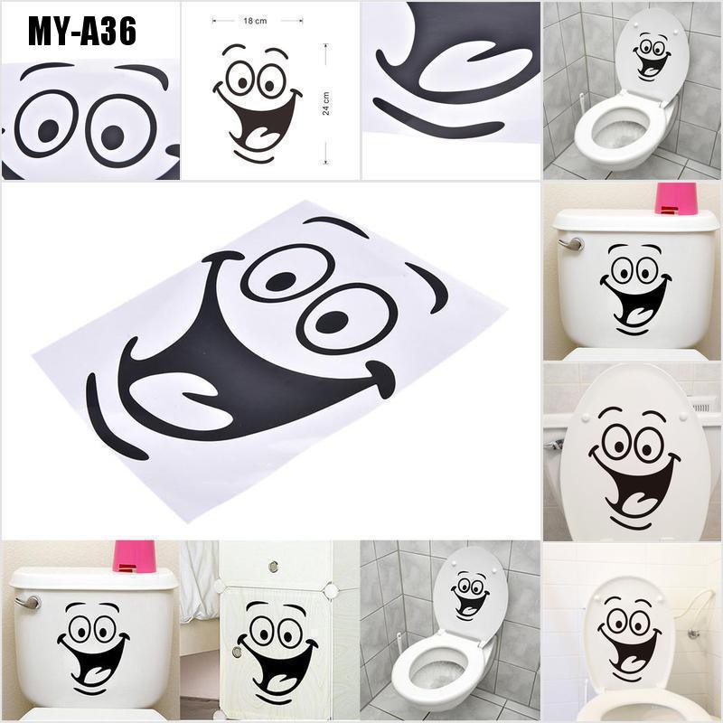 Sticker Dán Tường Hình Mặt Cười Dùng Trang Trí Nhà Vệ Sinh Diy