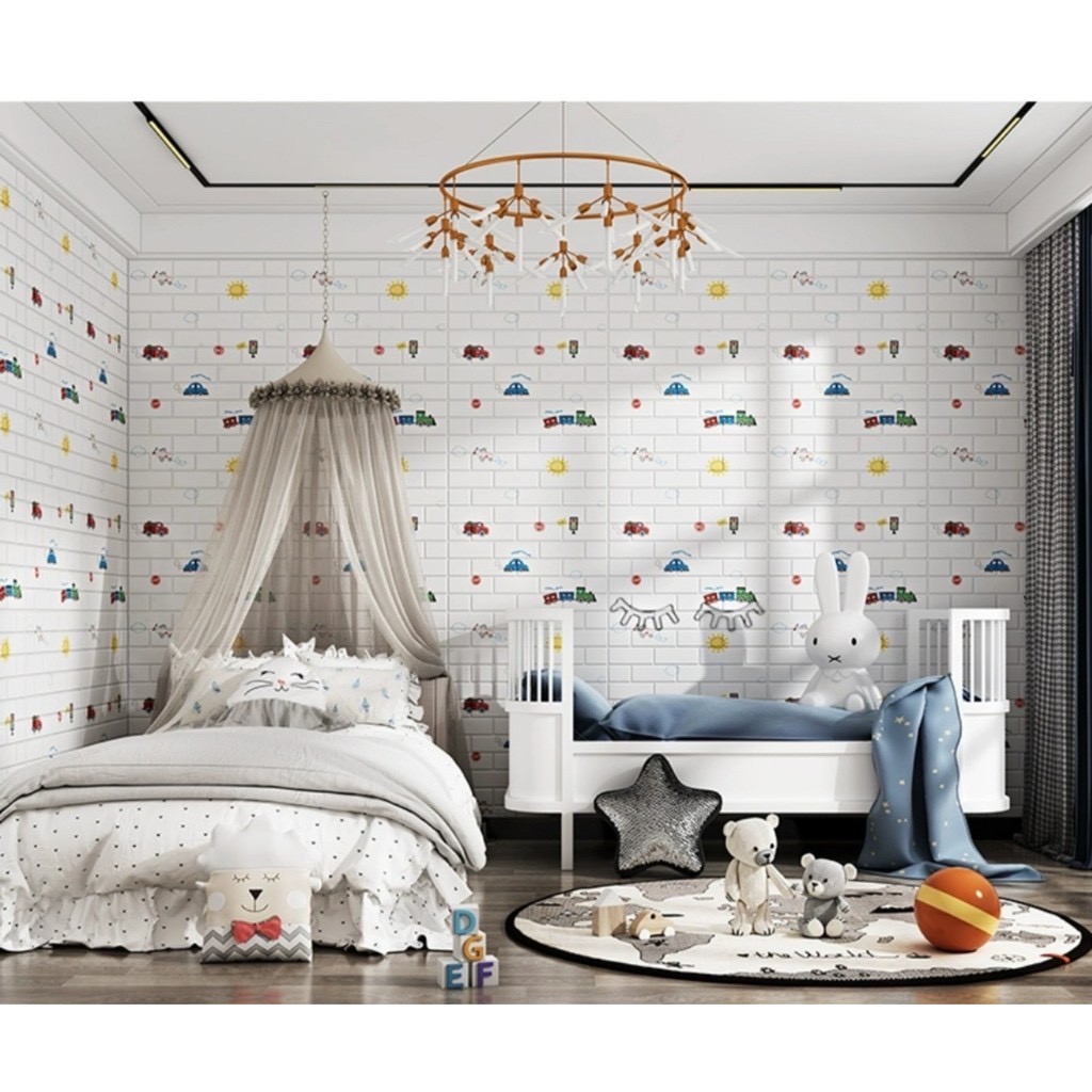 Xốp Dán Tường Trẻ Em Cao Cấp Cách Âm Cách Nhiệt Giá Rẻ, Kích Thước 70x77 cm, Mặt Sau Có Sẵn Keo
