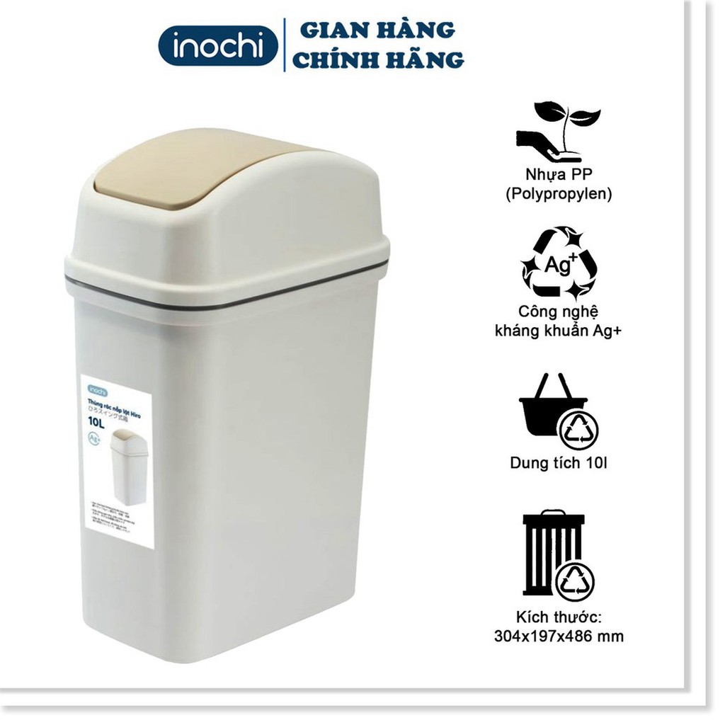 Thùng Rác mini ,Thông Minh Nhựa Nắp Lật Inochi 5/10/15 Lít Rất Đẹp Làm Sọt Rác THRNL10L