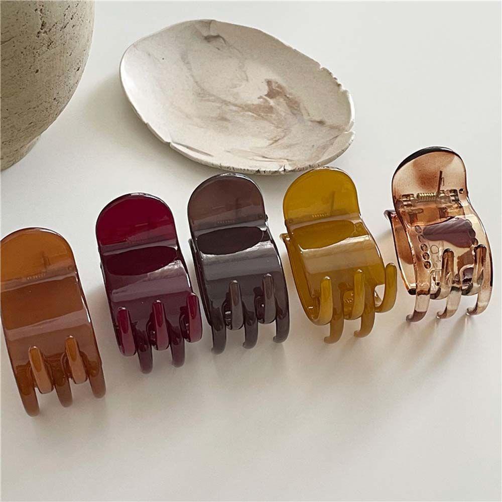 FORBETTER Kẹp Tóc Càng Cua Cố Định Tóc Đuôi Ngựa Bằng Silicon Màu Trơn Trong Suốt Kiểu Vintage Dễ Thương