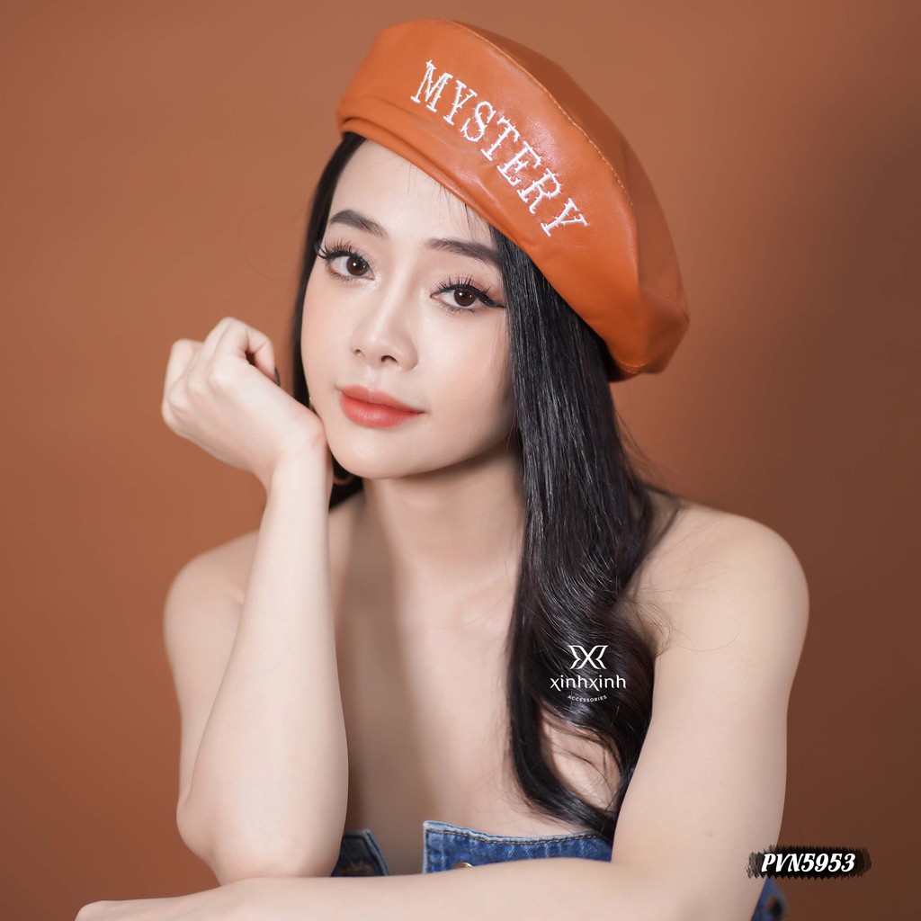 Mũ nồi Beret phối chữ Mystery - Xinh Xinh Accessories