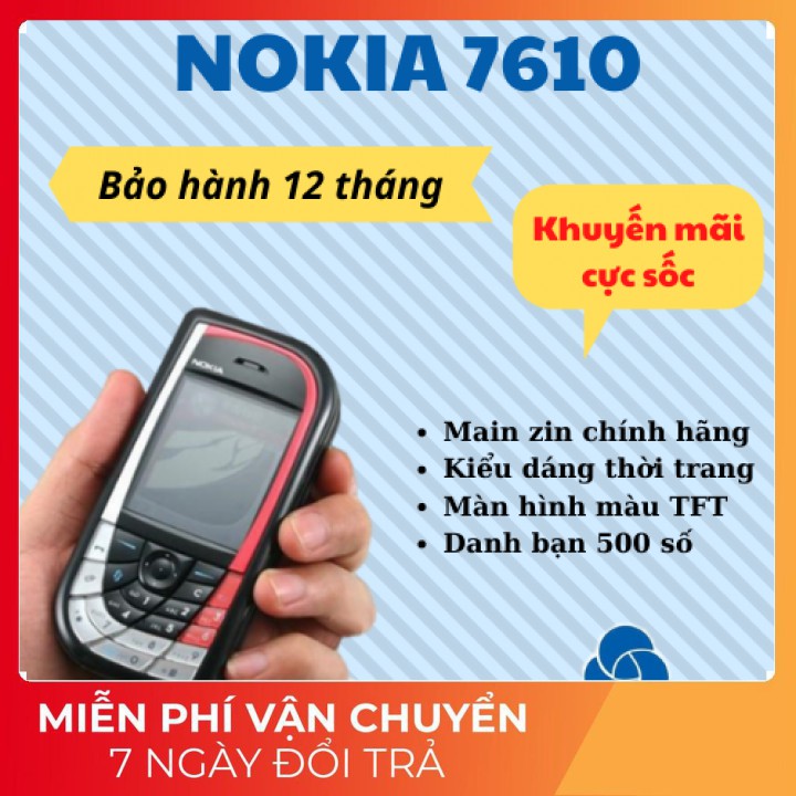 [Sỉ] Điện thoại Nokia 7610 - Chiếc Lá Lớn Chính Hãng Màn To Pin Khỏe Loa To-Bảo hành 12 tháng