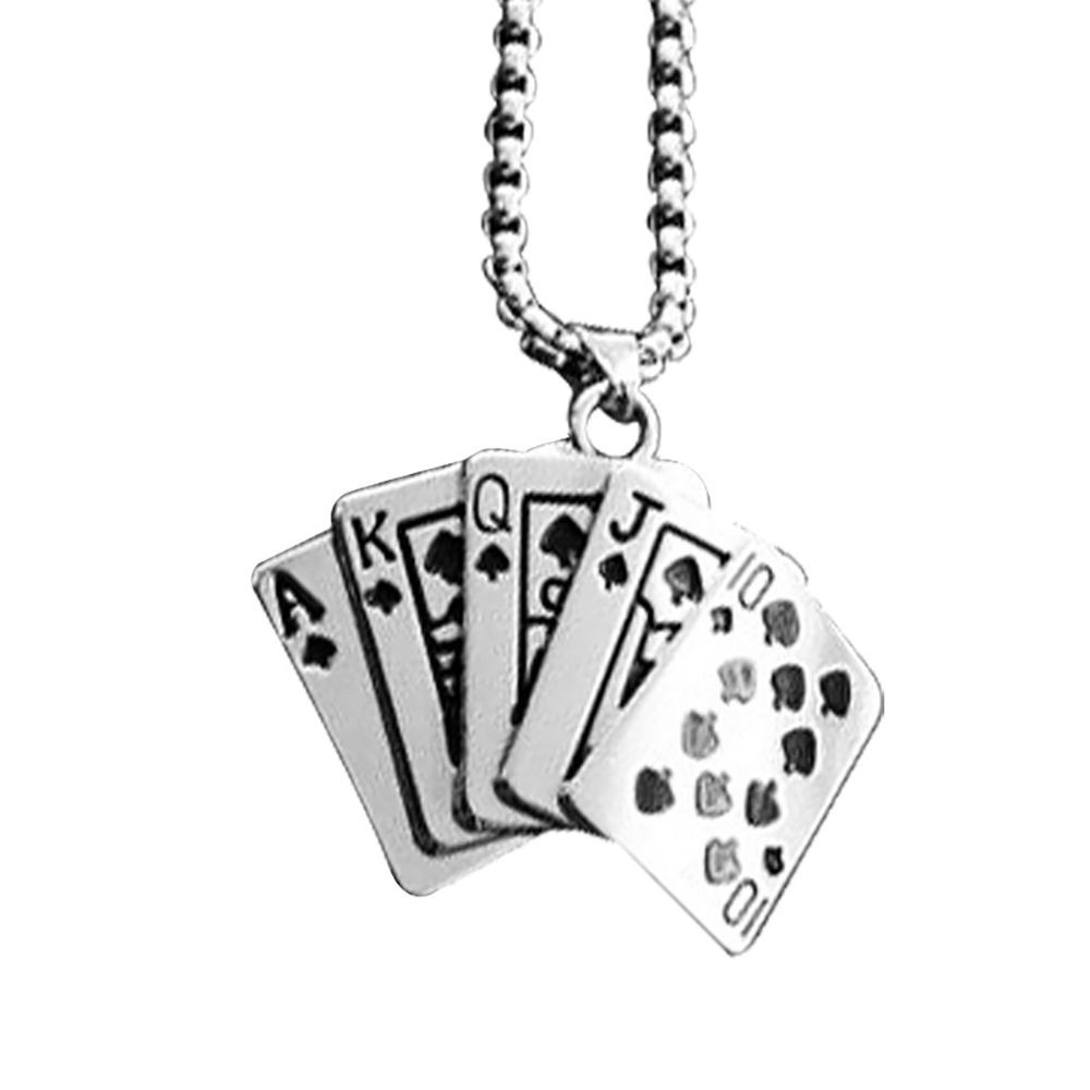 Vòng cổ Mặt Thẻ Bài Poker Dyruidoj1 Phong Cách Punk Thời Trang Hàn Quốc Cho Nam Nữ