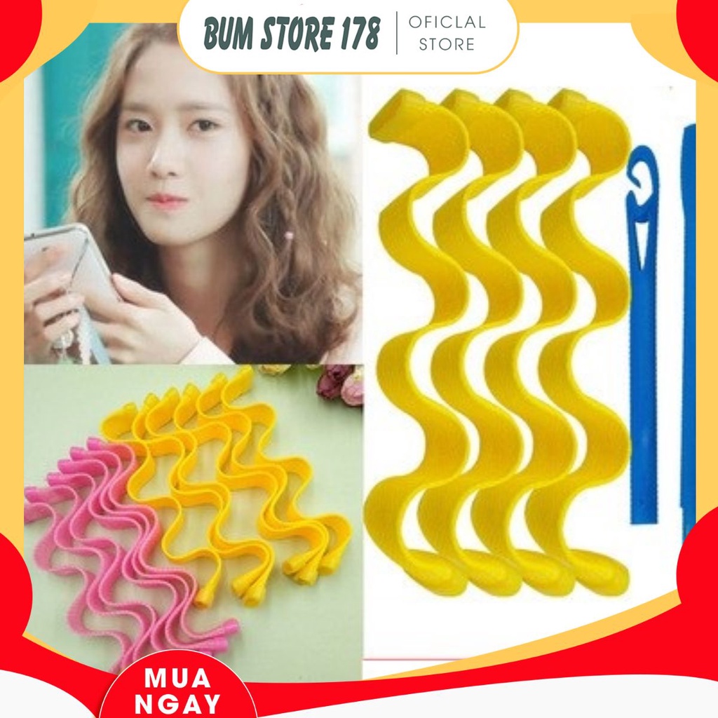 Lô 12 uốn tóc retro sóng nước 30cm 45cm uốn tóc không dùng nhiệt