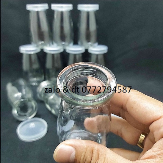 Combo 10 lọ đựng sữa chua thủy tinh 100ml mẫu Trụ Tròn Cao - nắp nhựa – hũ yaourt siêu trong, chuyên dùng đựng thực phẩm