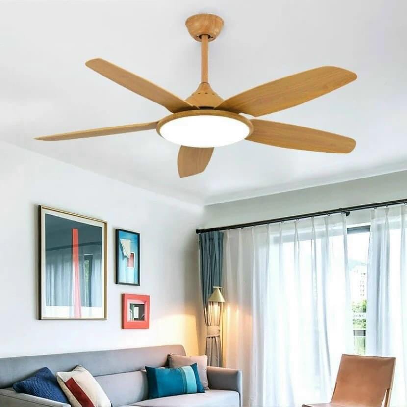 QUẠT TRẦN ĐÈN 5 CÁNH HIỆN ĐẠI,ĐỘNG CƠ DC TIẾT KIỆM ĐIỆN,6 CHẾ ĐỘ GIÓ,KHIỂN TỪ XA,CÓ ĐẢO CHIỀU HÚT ẨM