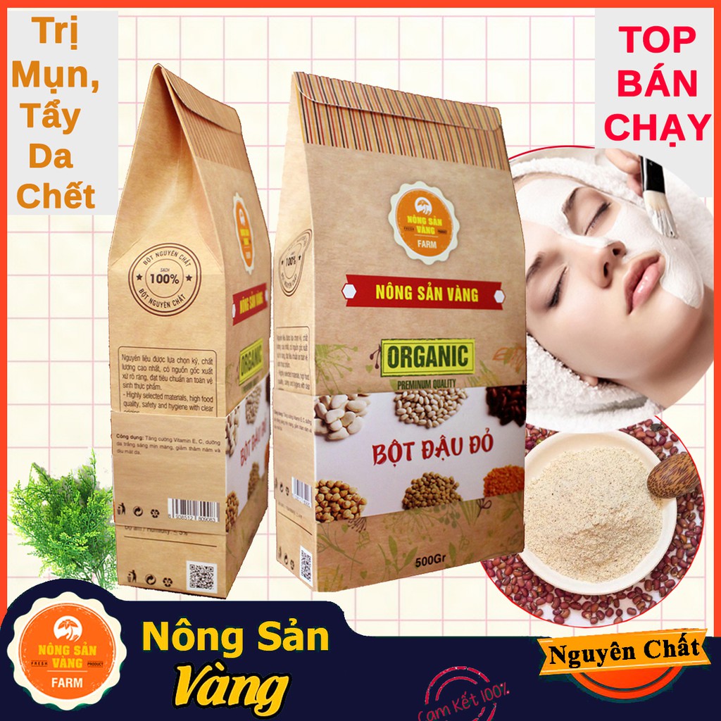 Bột Đậu Đỏ Nguyên Chất Làm Đẹp Nông Sản Vàng 500gr Đắp Mặt Nạ Detox (Handmade)