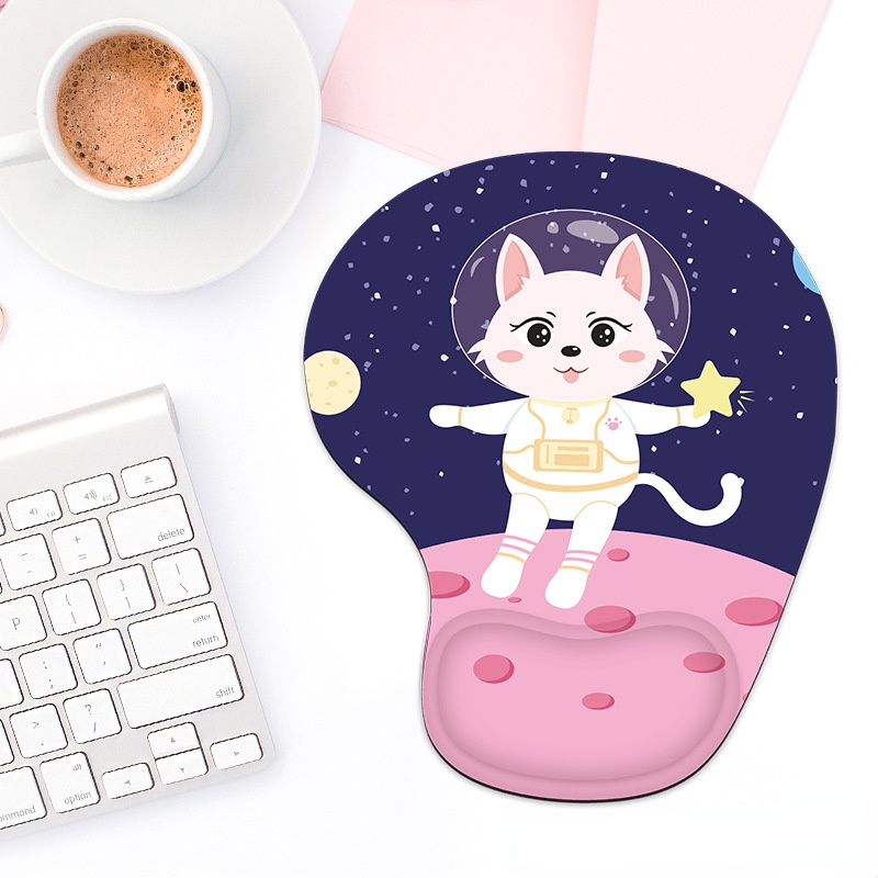 Đệm Lót Chuột Silicon Hình Bộ Xương Phi Hành Gia Hoạt Hình 3D Chống Trượt Thoải Mái