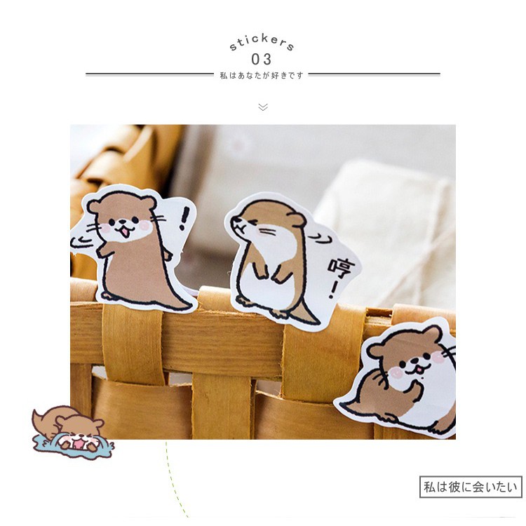 Bộ sticker/ Hình dán Kiểu Dáng Bé Hải Cẩu Đáng Yêu (45 Hình)