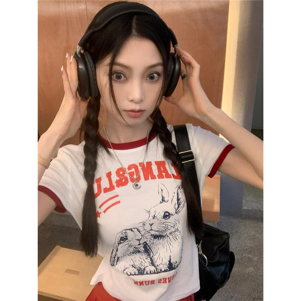 Áo Thun Cổ Tròn Họa Tiết Hoạt Hình Phong Cách Mỹ Thời Trang Mùa Hè 64159