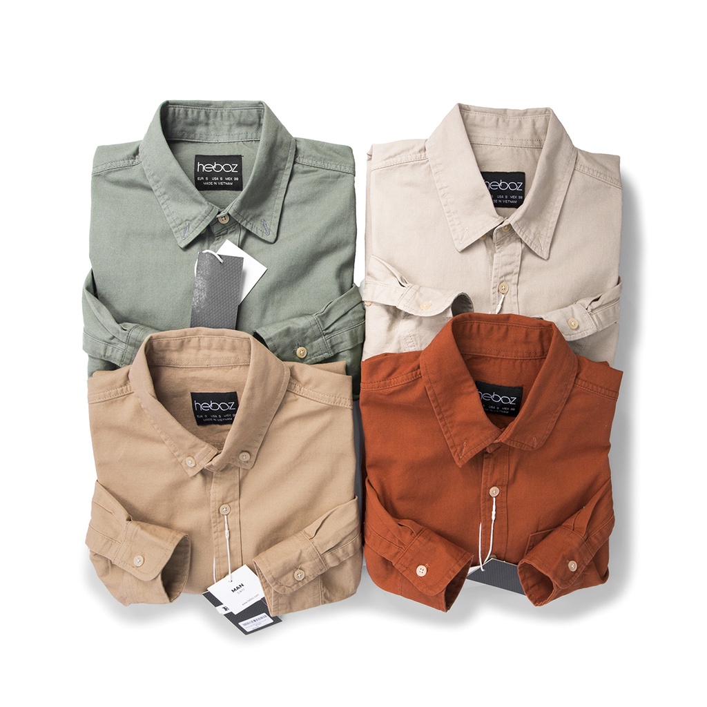 Áo sơ mi nam dài tay cổ bẻ HEBOZ chất vải denim mỏng, nhẹ và thoáng mát lên form sang chảnh - 00000654 | BigBuy360 - bigbuy360.vn