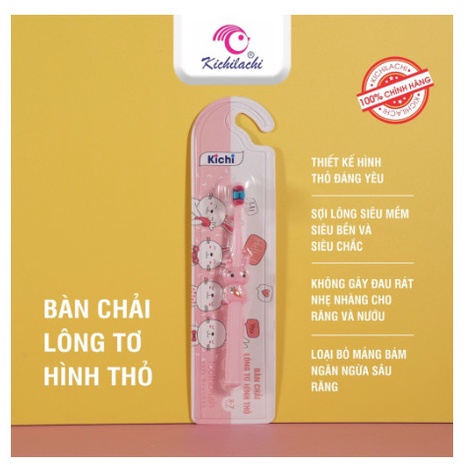 Bàn chải đánh răng Kichilachi lông tơ mềm mịn cho bé