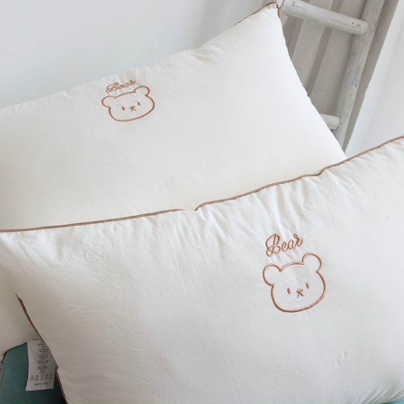 RUỘT GỐI ĐẦU LÔNG VŨ CAO CẤP CÓ IN HÌNH GẤU TEDDY SIÊU ĐÁNG YÊU KÍCH THƯỚC 50*70cm(1cặp)