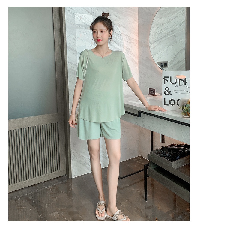 Bộ Mặc Bầu Có Chun Chỉnh Chất Tăm Cotton Lạnh Siêu Mát-SAQ264