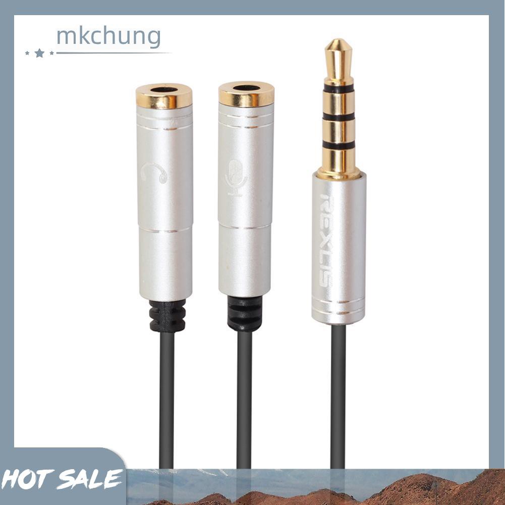 Cáp Chia Tai Nghe 3.5mm + Mic Cho Điện Thoại / Máy Tính Bảng