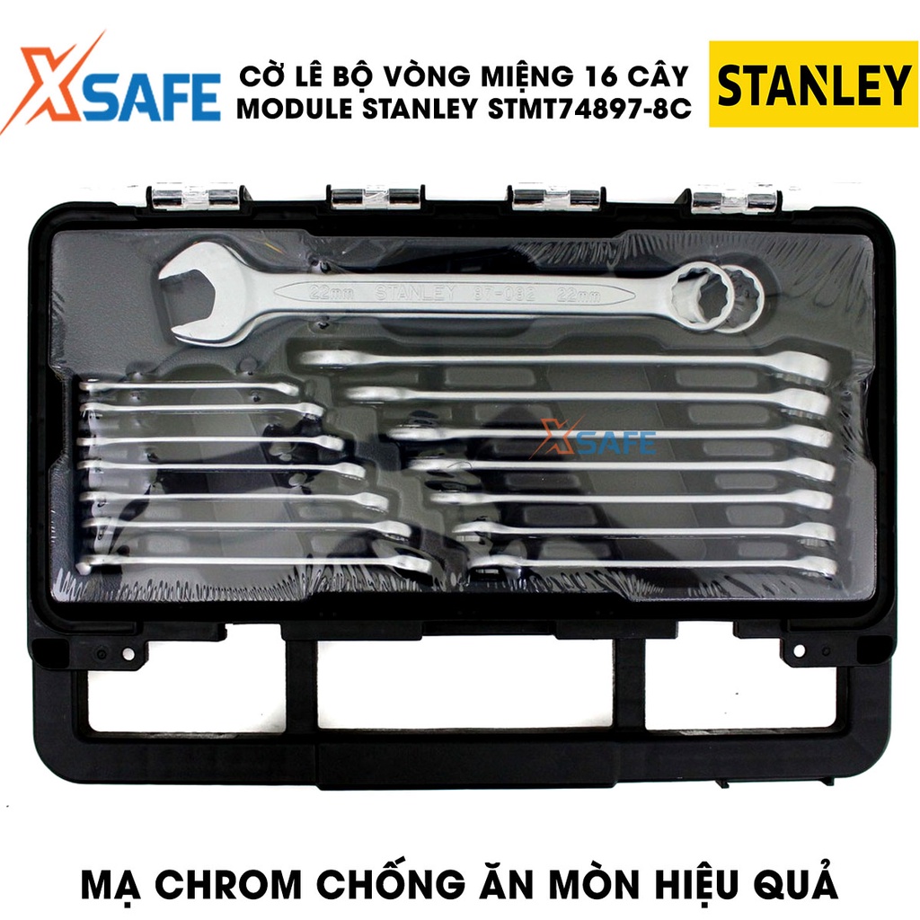 Cờ lê bộ vòng miệng 16 chi tiết MODULE STANLEY STMT74897-8C thép Chorme Vanadium, đa dạng kích thước - chính hãng