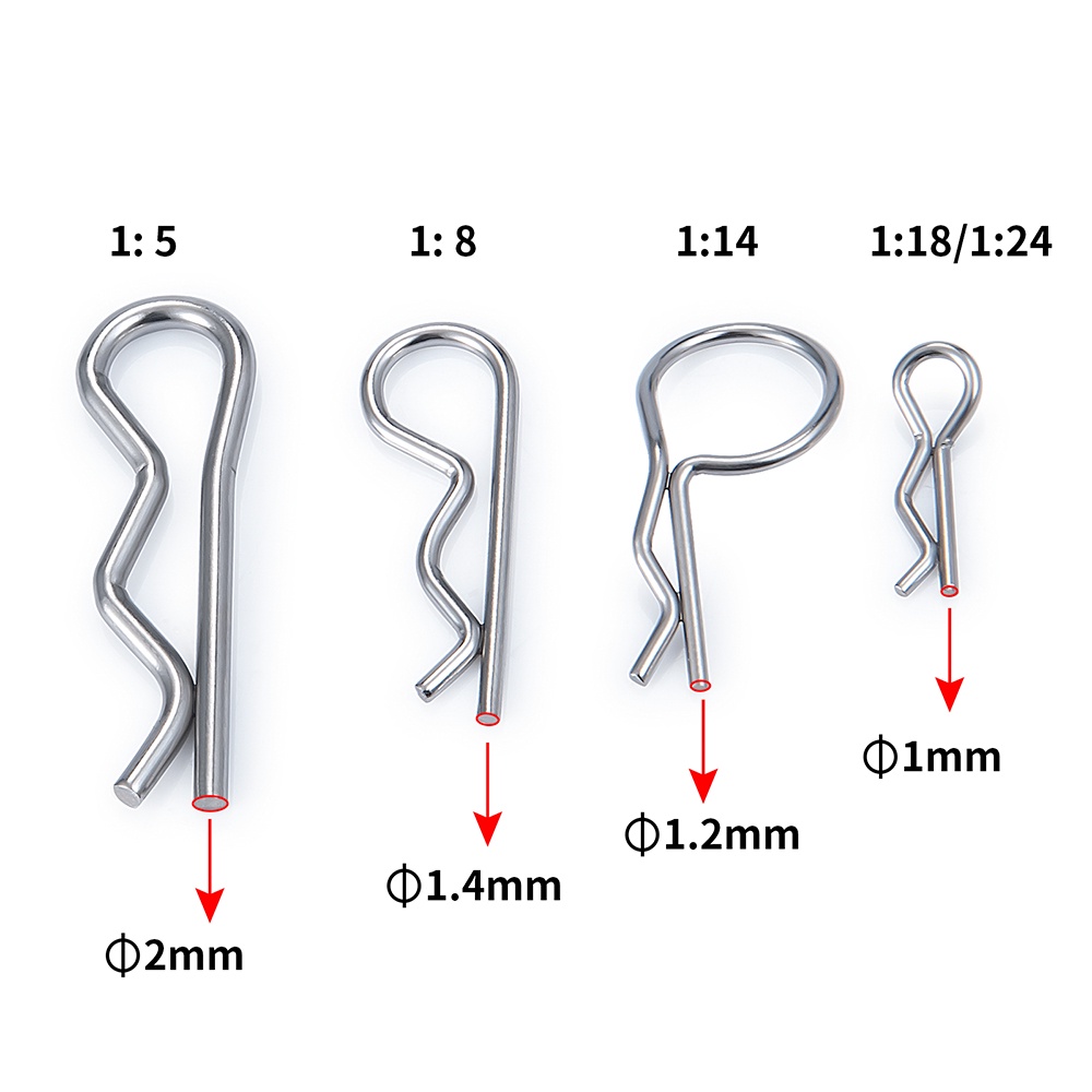 Bộ 50 Chốt Cài Chữ R Cho Xe Điều Khiển Từ Xa Buggy 1 / 5 1 / 8 1 / 14 1 / 18 1 / 24