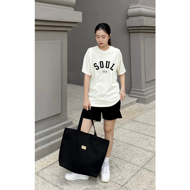 Túi Tote Vải Canvas Cao Cấp - Size lớn, Dây đeo không nhăn, Có khóa kéo, Ngăn phụ bên trong - Soul of a Nation Original