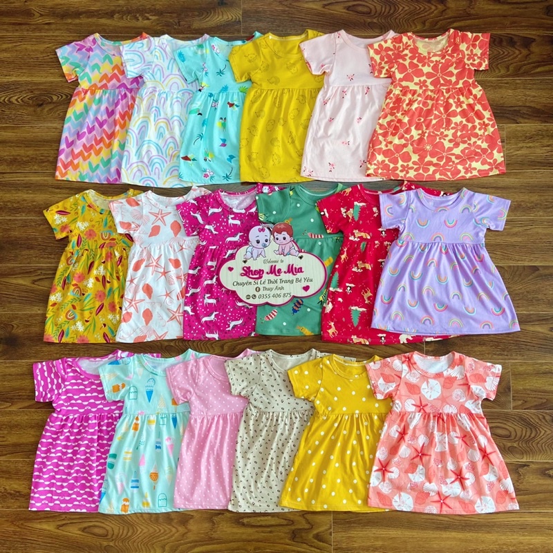 Váy cộc tay cho bé Rẻ Đẹp Chất cotton mềm mát